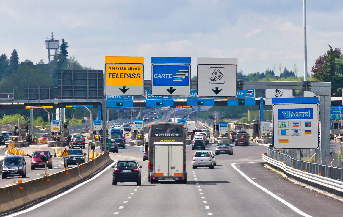 Highway A9, toll station Como Grandate, Italy